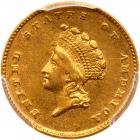 1855-D $1 Gold Indian PCGS AU58