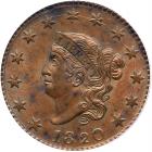 1820 N-13 R1 Large Date PCGS graded MS64 Brown