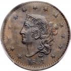 1834 N-4 R2 Lg 8, Sm Stars, Med Ltrs PCGS graded MS62 Brown