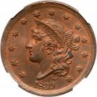 1839 N-9 R2 Silly Head NGC graded MS64+ Brown, CAC Approved