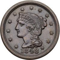 Pair of ANACS-graded Half Cents, 1828 & 1856