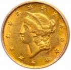 1849 $1 Gold Liberty. Open Wreath PCGS AU58