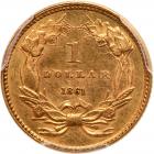 1861 $1 Gold Indian PCGS MS62 - 2