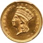 1873 $1 Gold Indian. Open 3 PCGS MS61