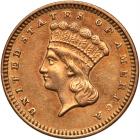 1873 $1 Gold Indian. Open 3 AU55