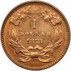 1873 $1 Gold Indian. Open 3 AU55 - 2