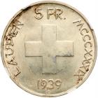 Switzerland. 5 Francs, 1939-B NGC MS64 - 2