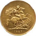 Victoria (1837-1901), Gold Five Pounds, 1887 - 2