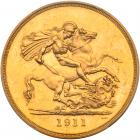 George V (1910-36), Gold Proof Five-Pounds, 1911 - 2