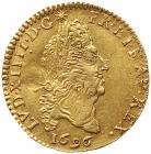 France. Louis XIV (1643-1715). gold Half Louis d'or aux 4 L, 1696-A (3.37g)