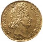 France. Louis XIV (1643-1715). Gold 2 Louis d'or aux 8 L et aux insignes, 1702-A