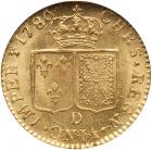 France. Louis XVI (1774-1792). Gold Louis d'or au buste nu, 1786-D (Lyon) - 2