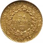 National Convention (1792-1795). Gold Louis d'or of 24 Livres, 1793-W (Lille) - 2