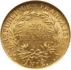 Napoleon Bonaparte, First Empire (1804-1814). Gold 20 Francs, AN 12-A (1803/4) Paris mint - 2