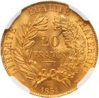 France. Second Republic (1848-1852). gold 20 Francs, 1851-A (Paris) - 2