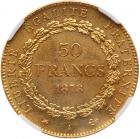 France. Third Republic (1871-1940). gold 50 Francs, 1878-A (Paris) - 2