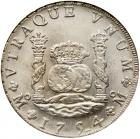 Mexico. Ferdinand VI (1746-1759). Silver Pillar 8 Reales, 1754-Mo MM