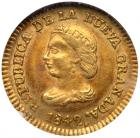 Colombia. Republic. Gold 1 Peso, 1842-RS, Bogota mint