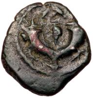 Judaea, Hasmonean Kingdom. Judah Aristobulus I (Yehudah). Ã Prutah (1.73 g), 104-103 BCE