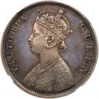 British India. Victoria (1837-1901). Pattern Silver Rupee, 1861. Medal alignment