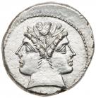 Roman Republic. Anonymous, circa 225-212 BC. Silver Quadrigatus (6.50 g) Superb