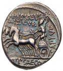 M. Aemilius Scaurus and Pub. Plautius Hypsaeus. Silver Denarius (3.90 g), 58 BC - 2