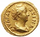 Diva Faustina I. Gold Aureus (7.15 g), died AD 140/1 Nearly Mint State