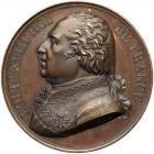 Medal. Bronze. 49.7 mm. By Andrieu. On the Departure of General Graf Mikhail Semyonovich Vorontsov from France, 1818.