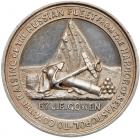 Medal. Silver. 32.3 mm. 20 gm. By W.J. Taylor, London. Diakov--, BHM--. Raising of the Russian Sebastopol Fleet, 1860. - 2