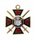 ORDER OF ST. VLADIMIR. Cross. 4th Class. Military Division. Gold and enamels. 25.7 mm. 1815-1830 type