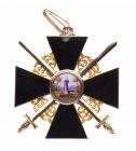 ORDER OF ST. ANNE. Cross. 2nd or possibly 1st Class. Military Division. Flat black enamel type. Gold.