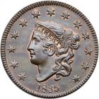 1835 N-1 R1 Large 8 and Stars. PCGS MS64