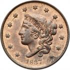 1837 N-5 R2 Plain Hair Cord, Small Ltrs. PCGS MS64