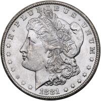 A 10-Piece Lot of PCGS Graded 1881-CC Morgan Silver Dollars