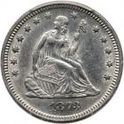 1873 Liberty Seated 25C. No Arrows. Closed 3 PCGS AU58