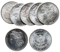 A Lot of 7-Piece 1881-CC BU Morgan Silver Dollars