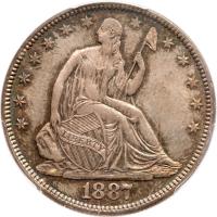 1887 Liberty Seated 50C PCGS MS66