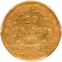 France. 20 Francs, 1839-A (Paris) PCGS VG10 - 2