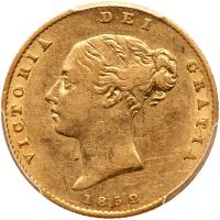 Great Britain. Â½ Sovereign,1852 PCGS AU50