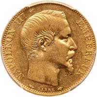 France. 20 Francs,1854-A (Paris) PCGS AU53