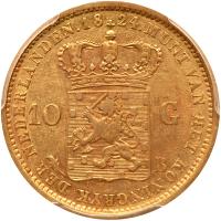 Netherlands. 10 Gulden, 1824-B (Brussels) PCGS AU53 - 2