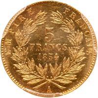 France. 5 Francs, 1854-A (Paris) PCGS MS61 - 2