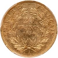 France. 20 Francs,1854-A (Paris) PCGS AU50 - 2