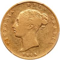 Great Britain. Â½ Sovereign,1845 PCGS VF25