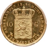 Netherlands. 10 Gulden, 1840 (Utrecht) PCGS MS63 - 2