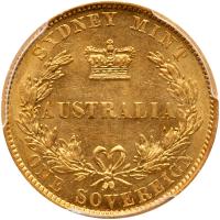 Australia. Sovereign, 1856 (Sydney) PCGS AU58 - 2