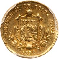 Costa Rica. Â½ Escudo,1850-JB PCGS AU53 - 2