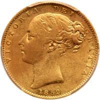 Great Britain. Sovereign,1852 PCGS AU53