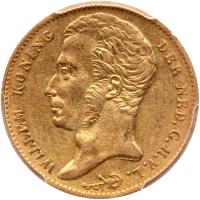 Netherlands. 10 Gulden, 1825-B (Brussels) PCGS EF45