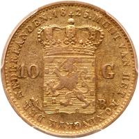 Netherlands. 10 Gulden, 1825-B (Brussels) PCGS EF45 - 2